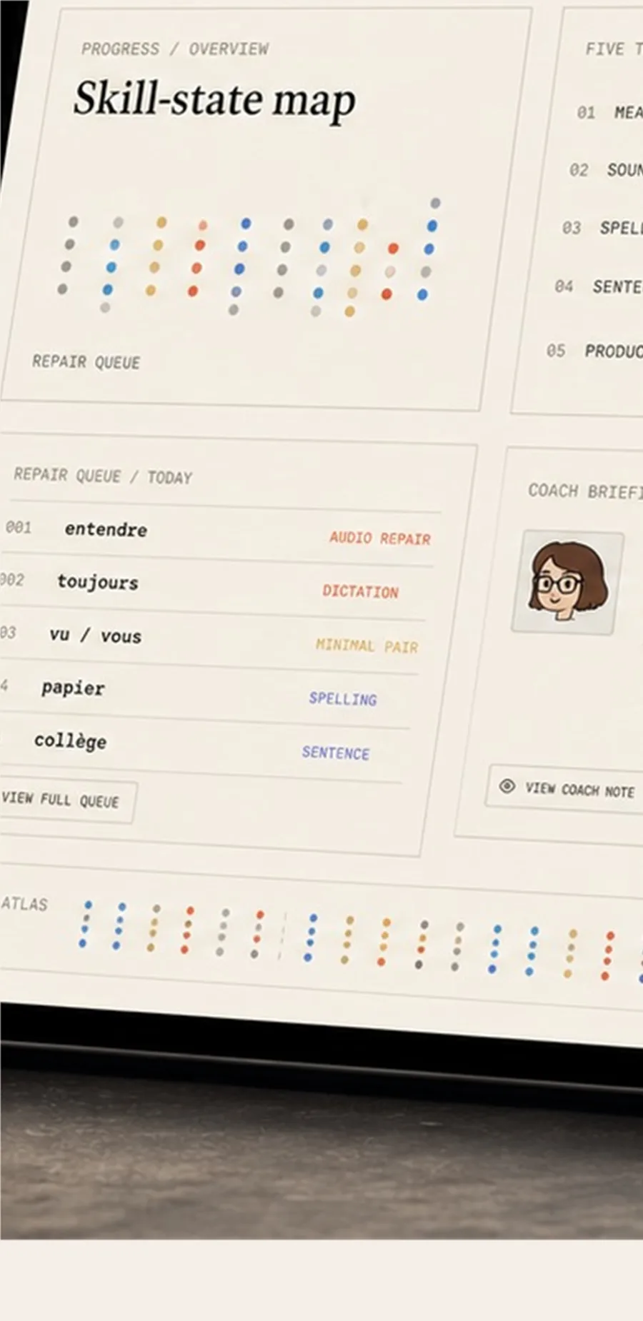 Lumiere mobile app progress screen